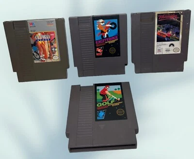 Lot Of 4 1989? Nintendo Games Cal Formica Games Excitebike Days Of Thunder Golf - Image 1 of 4