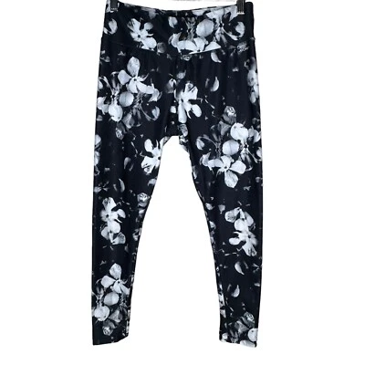 Leggings Jockey Mujer Pequeños Negros Blancos Estampado Floral Elastizados Cintura Bolsillo Foto 1 de 4