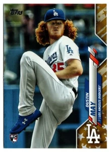 Set di fabbrica 2020 Topps Gold Star #235 Dustin May Los Angeles Dodgers RC Rookie - Foto 1 di 1