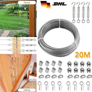 Drahtseil Edelstahl Set Rankhilfe Seilspannsystem Stahlseil Mit Spannschloss Dra - Bild 1 von 17