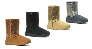 Neu Kinder Stiefel Kleinkind Mädchen süß glänzend Pailletten Säugling Schuhe-275 - Bild 1 von 9