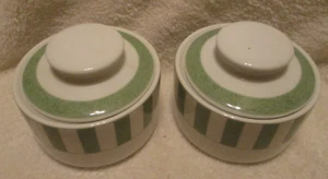 Vintage~Ciotole di zucchero con coperchi di Christopher Stuary~Verde Capri~Y0273~2 qty. - Foto 1 di 12