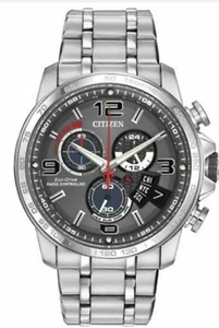 Orologio Citizen Eco-Drive Uomo Cronografo Sveglia 44mm Quadrante Grigio BY0100-51H A-T - Foto 1 di 4