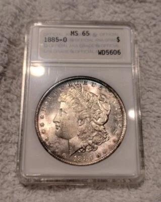 1885-O $1 Morgan Silver Dollar MS-65 Old ANA Holder Gem PQ Tough! - Image 1 of 2
