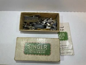 VINTAGE SEWING MACHINE Singer Buttonhole Attachment 121795 Box With Directions - Picture 1 of 4
