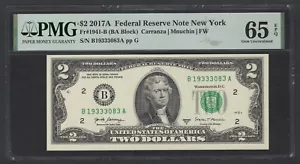 United States-Federal Reserve 2 Dollars 2017A Fr#1941-B (BA Block) UNC Grade 65 - Picture 1 of 2