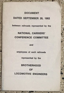 1982 VINTAGE DOCUMENT BROTHERHOOD LOCOMOTIVE ENGINEERS RAILROAD - Picture 1 of 4