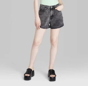 Women’s Wild Fable Rolled Cuff Denim Shorts Black 10 - Picture 1 of 7