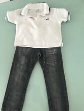 BOYS SIZE 18-24 MONTHS POLO SHIRT BY LADYBIRD AND JEANS BY HOPPY PLUS FRIENDS - 