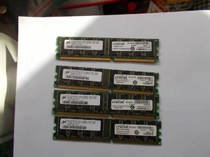 2GB-(4 X 512MB), MICRON/CRUCIAL, PC2700U, DDR 333, CL2.5 DESKTOP RAM/3103DT - Picture 1 of 5