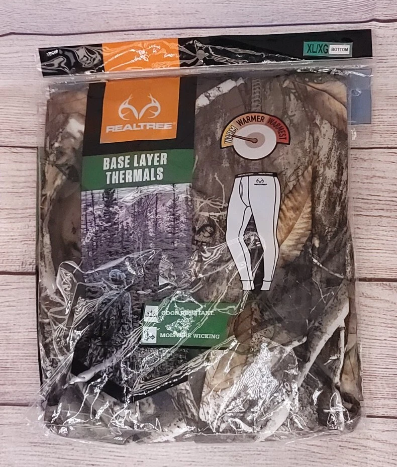 Realtree Mens Performance Thermal Camo Bottom Size XL Base Layer Pants New - Image 1 of 4
