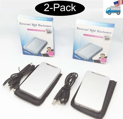 Lot 2: NEW USB 2.0 External 2.5" IDE Hard Drive Portable PC HDD Device Enclosure - Image 1 of 4
