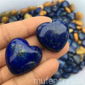 Natural Lapis lazuli heart quartz crystal hand-polished healing 5pc - Picture 1 of 11