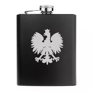 7oz Stainless Steel Liquor Hip Flask Poland Polish Eagle - Picture 1 of 8