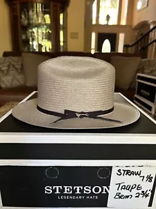 Stetson Open Road Straw Taupe 7 1/8 Western Look! - Picture 1 of 8