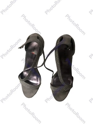 Rampage womens size 10M gray suede and rhinestone 3 1/2 high heels.  NWT - Image 1 of 4