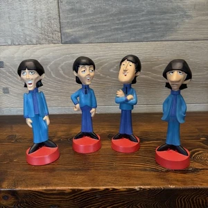 Vintage Beatles Yellow Submarine Cartoon Figur Set 4 Stck. 7" Animierte Mängel Lesen - Bild 1 von 14