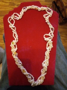 STUNNING Freshwater Pearl Multi Gemstone Gem 3+ Strand TWISTED long necklace  - Picture 1 of 5