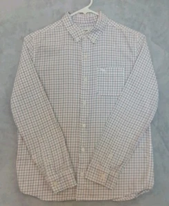 Abercrombie Kids Boys Size 11/12 L/S Button Down Shirt White Blue Pink checkered - Picture 1 of 6