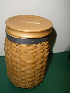 Longaberger Blue Ribbon Pride Bank Basket, Protector 2003 & Lid With Slot (LB4) - Bild 1 von 7