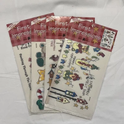 Lot of 4 First Impressions Rub-On Transfers Christmas Crafts Scrapbook - Image 1 of 4