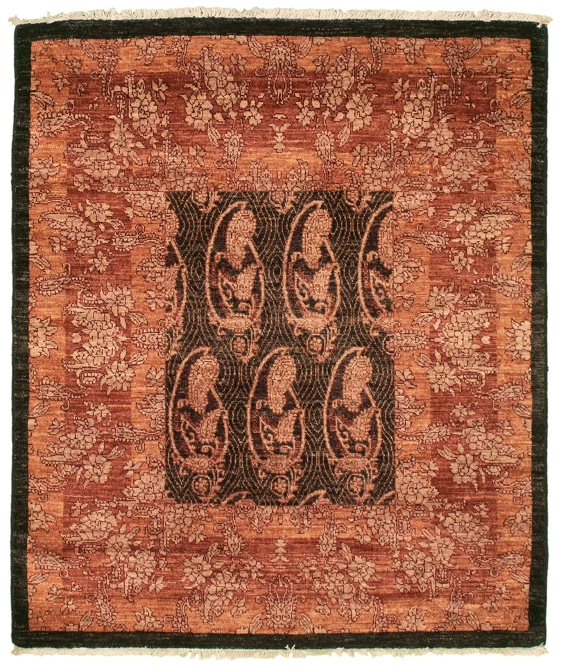 3'10" x 4'7" Hand Knotted Area Rug Traditional Oriental Wool Carpet - Image 1 of 4