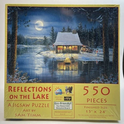 Reflection on the Lake Jigsaw Puzzle Art by Sam Timm 550 Pieces SunsOut New - Image 1 of 4