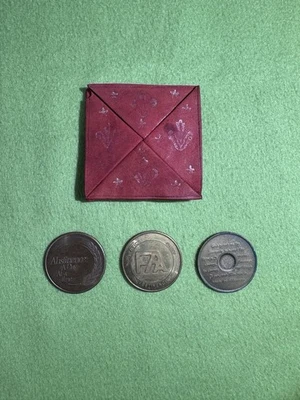 Vintage AA & NA Recovery Coins Lot (3) + Red Leather Folding Purse – Sobriety - Image 1 of 3
