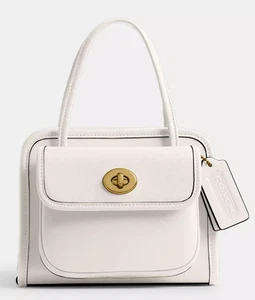 NWT Coach Safari CW643 Mini Tote X-Body Bag In CHALK Glovetanned Leather Brass - Picture 1 of 20