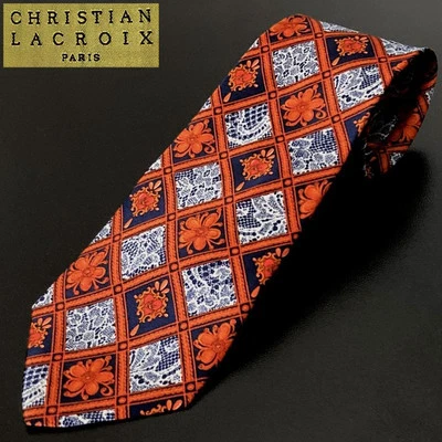 Auth Christian Lacroix Luxury Necktie Tie Ties Unisex ALL SILK 100 Multicolor H7 - Image 1 of 4