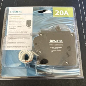 Siemens QF120AP Circuit Breaker QPF2 GFCI 5mA 1P 120V 20A 10KA RET - Picture 1 of 4