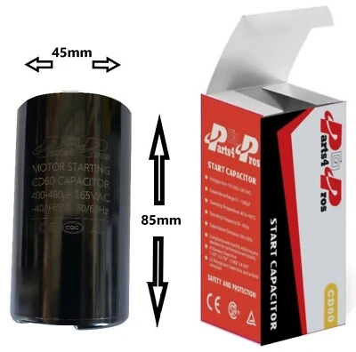 PARTS4PROS 400-480 uF MFD 165 V AC High Quality Motor Start Capacitor Round 45x85mm CD60