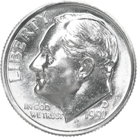 1991 D Roosevelt Dime BU US Coin Cover