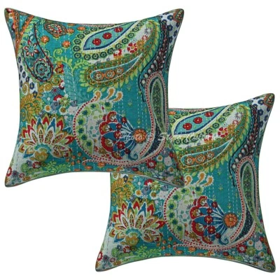 Funda de Cojín Kantha Boho Paisley Funda de Sofá Decorativa Bohemia Decoración del Hogar Foto 1 de 4