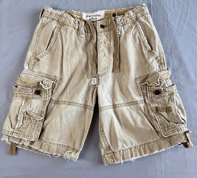 VINTAGE Abercrombie & Fitch Cargo 32 Mens Distressed Paratrooper Pockets Heavy - Image 1 of 4