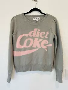 Wildfox Diet Coke Grey Pink Wool/Alpaca Pullover Sweater Puff Long Sleeves $198 - Picture 1 of 8