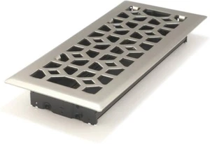 Modern Homes Designer Floor Registers Brushed Nickel 4x10 (2 Pack) Brand New - Picture 1 of 4
