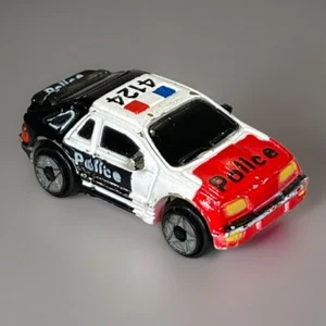 Micro Machine Police Car Ford 1989 Galoob Vintage Black & White No 4124 - Picture 1 of 16