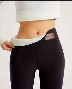 Women's High-Waist Fleece-Lined Athletic Leggings -Stretchy, Warm Winter Workout - Picture 1 of 5