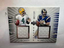 Brett Favre / Kurt Warner - 2002 Upper Deck UD Graded Dual Jersey /100 Rare (A)