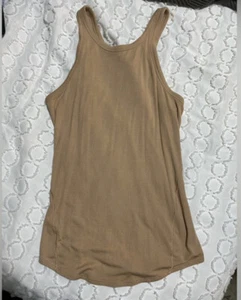 Camiseta sin mangas acanalada Lululemon para mujer talla 8 Cool espalda corredora CRB arcilla francesa - Imagen 1 de 2