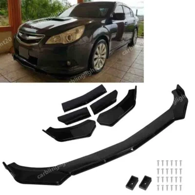 For Subaru Legacy 2010-2023 Front Bumper Lip Chin Spoiler Splitter Kit Gloss Blk - Image 1 of 4