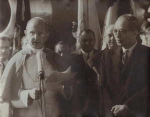 Papst Paul VI. & Sithu U Thant (Generalsekretär der Vereinten Nationen) - Originalfoto - Bild 1 von 1