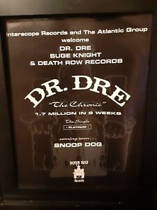 Dr. Dre The Chronic Death Row Records Rare Original Promo Poster Ad Framed!