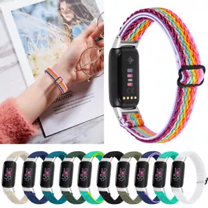 Correa de correa de reloj deportivo elástico tejido de nailon para correa de reloj Fitbit Luxe - Imagen 1 de 24