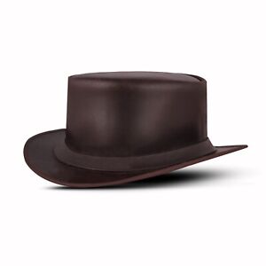 Fashion Shapeable Genuine Leather Fashion Top hat for Formal & Special Occasions