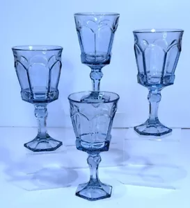 Hermosas copas de té helado Lt Blue Fostoria Virginia 4 tallos 6. 7/8" - Imagen 1 de 2