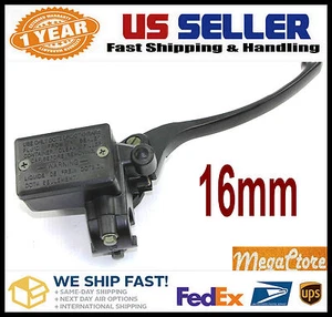 16mm Honda 70's 80's Front Mount Hydraulic Brake Master Cylinder Black 5/8 Bore - Picture 1 of 4
