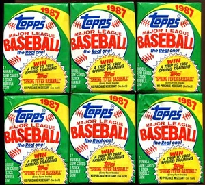 (6) Paquetes 1987 Topps paquetes de cera de béisbol sellados Bo Jackson - Imagen 1 de 2