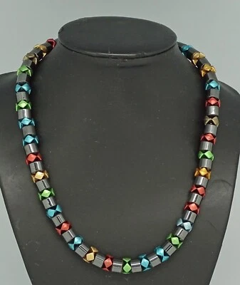 Haematit Magnetschmuck Halskette Collier Zylinderrollen Ø 7,5 mm 45 cm lg. Mix - Bild 1 von 2